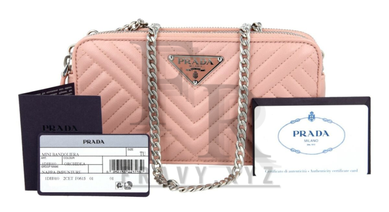 Prada Diagramme Blue Leather Shoulder Bag